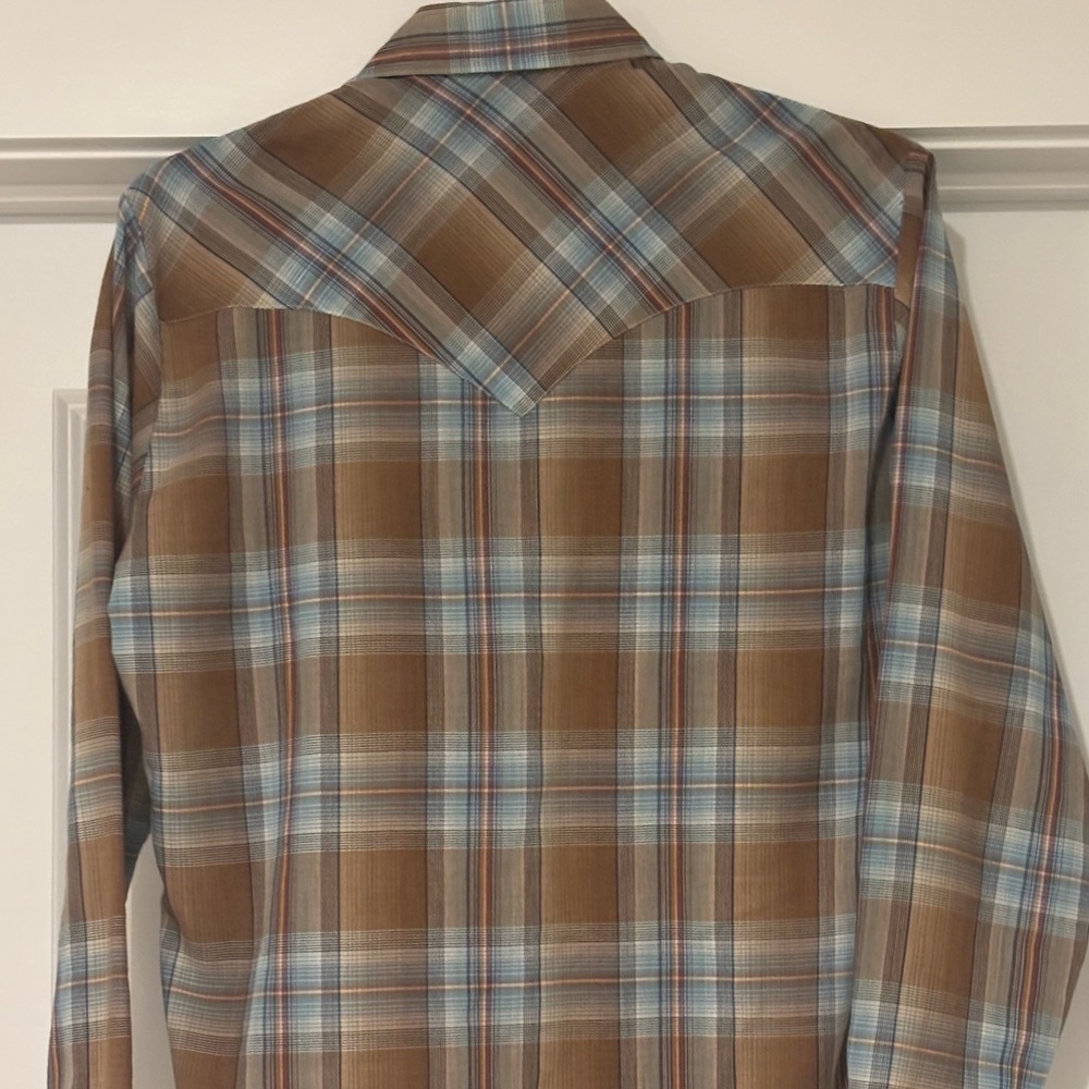Levi's Vintage 70s Big E Men’s Western Plaid Shirt with Pearl Snap Buttons - Picture 6 of 8